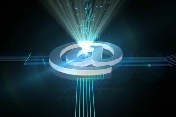 Glowing at icon on black background