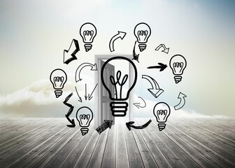 Obraz premium Doorway standing on floorboards