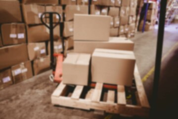 Cardboard boxes on hand truck