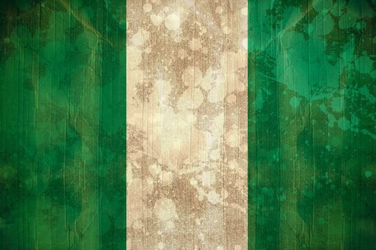 Naklejki Nigeria flag in grunge effect