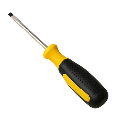 Flathead screwdriver isolated on transparent background