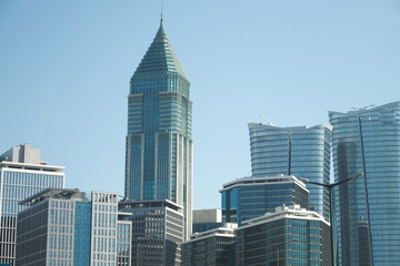 Skyline featuring modern skyscrapers in qatar
