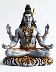 Obraz premium Shiva hindu god meditation yoga india deity spiritual divine hinduism statue