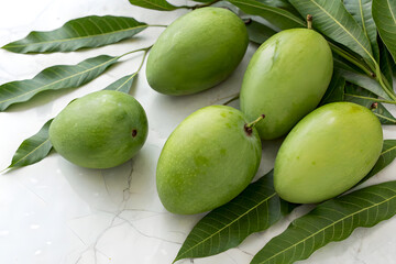 Fresh Green Mangoes Nature's Sweetness
