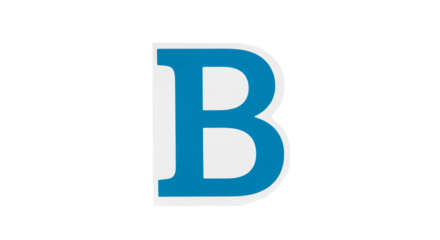 Real Paper Cutouts – Letter B: Torn Magazine & Newspaper Letters Photographed on White | High Definition | PNG image with transparent background