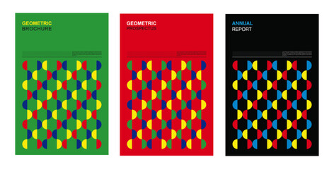 Modern geometric layout – colorful abstract cover designs for brochure, prospectus, and annual report.