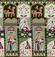 Fototapeta premium handmade mughal and geometric shape patternart 