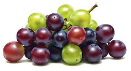 瑞々しい緑と赤の葡萄 鮮やかで美味しそう (Mizuzizushii midori to aka no budo azayakade oishi sou) Translation: Juicy green and red grapes, vibrant and delicious-looking. AI Generated