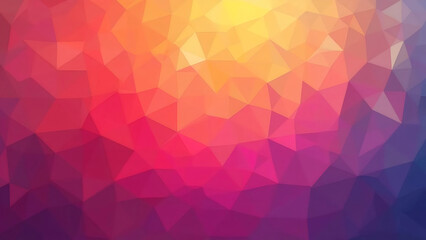 Vibrant triangular geometric background with a blend of warm and cool hues