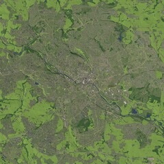 3D illustration of city and urban in Leeds England