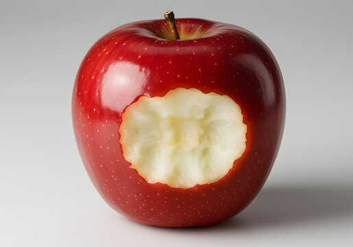 Biting red apple food photography