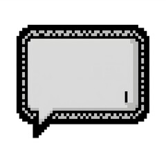 8-bit pixel art retro dialog box with triangle border, speech arrow, and blinking cursor — ideal for RPG interfaces and isolated on transparent background.

Keywords