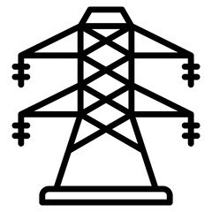 Electric Tower  Icon Element For Design
