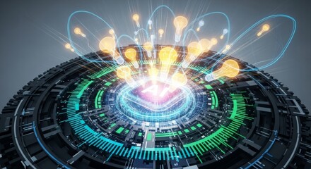 Innovative Technology  Abstract Visualization of Ideas and Technological Advancement