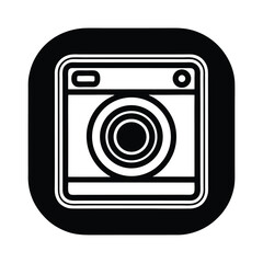 Smartphone Camera App Silhouette Vector Illustration on White Background 