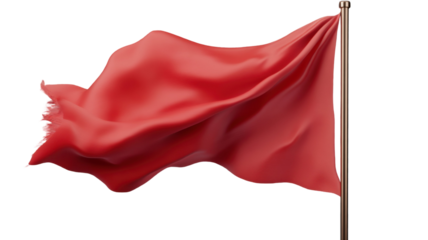Title: Red Flag 3D Render Icon Isolated on Clean White Background