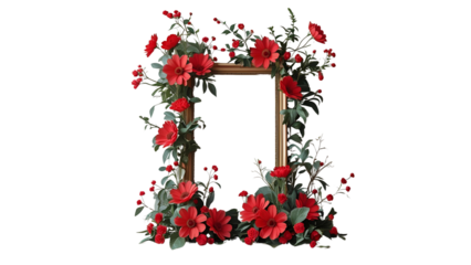 Watercolor floral border with peach and yellow flowers on a beige background. Flower Border One Side Frame Vector PNG Image