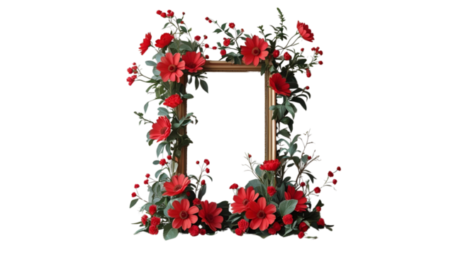 Watercolor floral border with peach and yellow flowers on a beige background. Flower Border One Side Frame Vector PNG Image