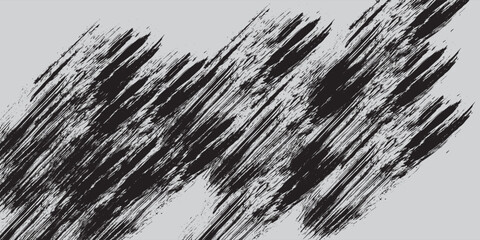 Abstract black Brush Strokes on a Light Grey Background Art Texture