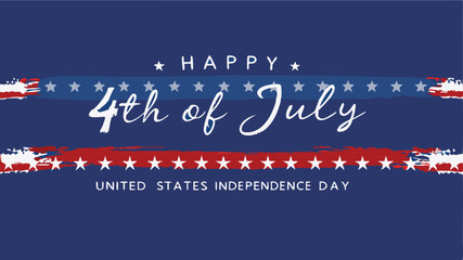 Fourth of july design with stars and stripes on a blue background for independence day celebration