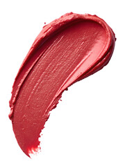 Red lipstick smear isolated on transparent background
