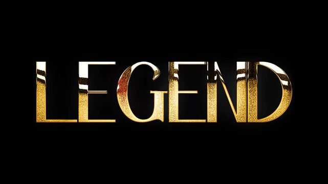 3d render of a glowing neon sign symbol glittering golden text legend animation video