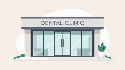 Dental clinic with a large glass front