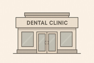 Dental clinic with a white building and a window