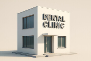 White building with a sign that says "Dental Clinic" on it