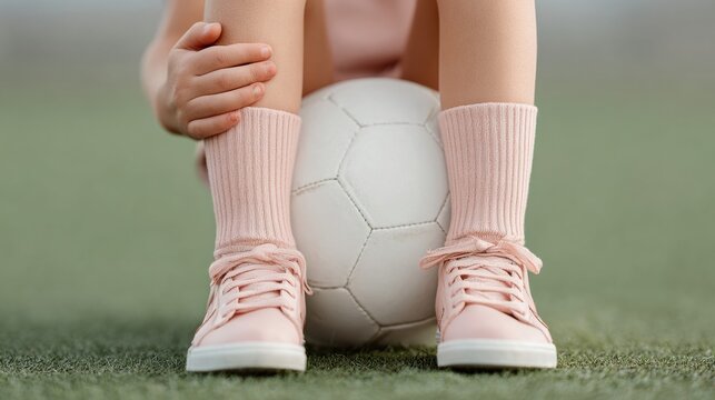 World Softball Day Youth Sports Safety Young Soccer Player Injured on Grass Field with Ankle Pain, Promoting Resilience and Recovery in Spring Health Campaigns - Powered by Adobe