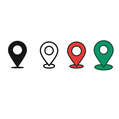 Collection of location and map pin icons. Vector illustration set.









