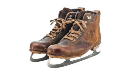 Pair of ice skates with laces tied Transparent background, PNG