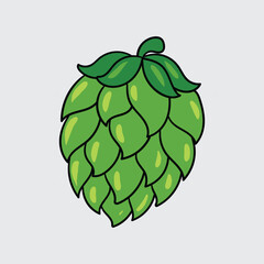 Hop plant simple isolated cartoon illustration with a light background