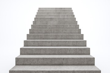 Gray concrete staircase isolated on white background