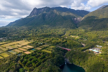 Aerial view of the southern part of Yakushima Island, Kagoshima Prefecture, Japan, a World Heritage...