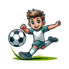 Soccer Football kids mascot cartoon logo icon design