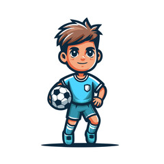 Soccer Football kids mascot cartoon logo icon design