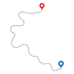 Map route icon. Gps path symbol. Travel signs. Roadmap symbols. start and finish icons. Vector isolated sign in eps 10.