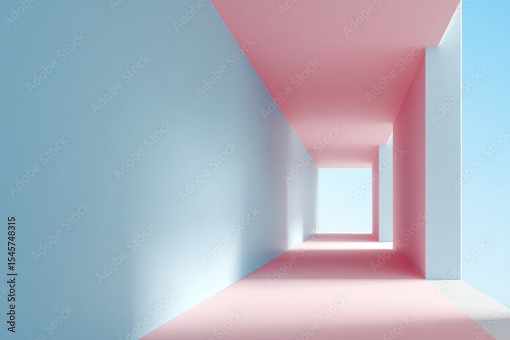Aufkleber minimalist cyan and pink gradient interior with smooth transitions for wellness and meditation brand