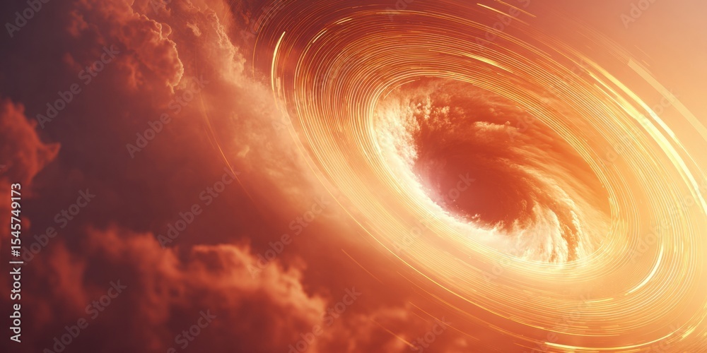 Aufkleber Advanced Hurricane Tracking Visualization on Large Screen Display for Emergency Weather Monitoring and Public Safety Alerts in Storm Preparedness
