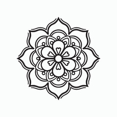 Coloring Page with Heart Flower Mandala