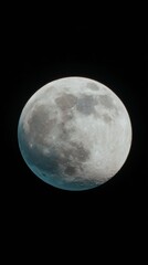 Fototapeta premium Full Moon Satellite Icon with Detailed Crater Surface and Maria Patterns, Transparent Background for Space and Astronomy Web Design