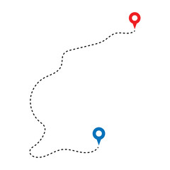 Map route icon. Gps path symbol. Travel signs. Roadmap symbols. start and finish icons. Vector isolated sign in eps 10.