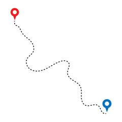 Map route icon. Gps path symbol. Travel signs. Roadmap symbols. start and finish icons. Vector isolated sign in eps 10.