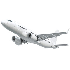 Obraz premium White Airplane in Flight Taking Off Air Travel Journey Transportation, isolated on a transparent background
