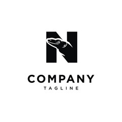 Letter N Monitor Lizard Logo Icon Vector