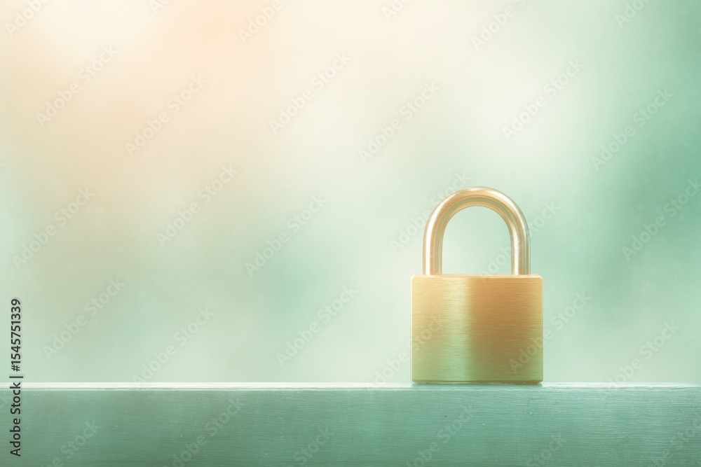 Poster cybersecurity training sign with padlock and shield icons in ethereal soft lighting - workplace secu