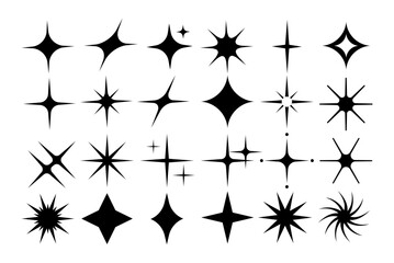 Collection of Star Icons and Silhouettes
