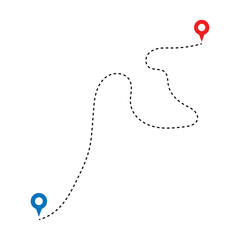 Map route icon. Gps path symbol. Travel signs. Roadmap symbols. start and finish icons. Vector isolated sign in eps 10.