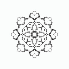 Heart Flower Mandala Coloring Page